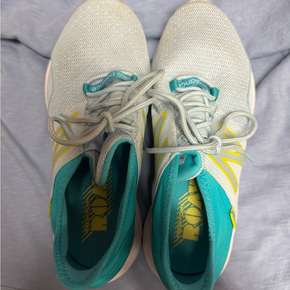 New Balance Teal and Yellow Sneakers